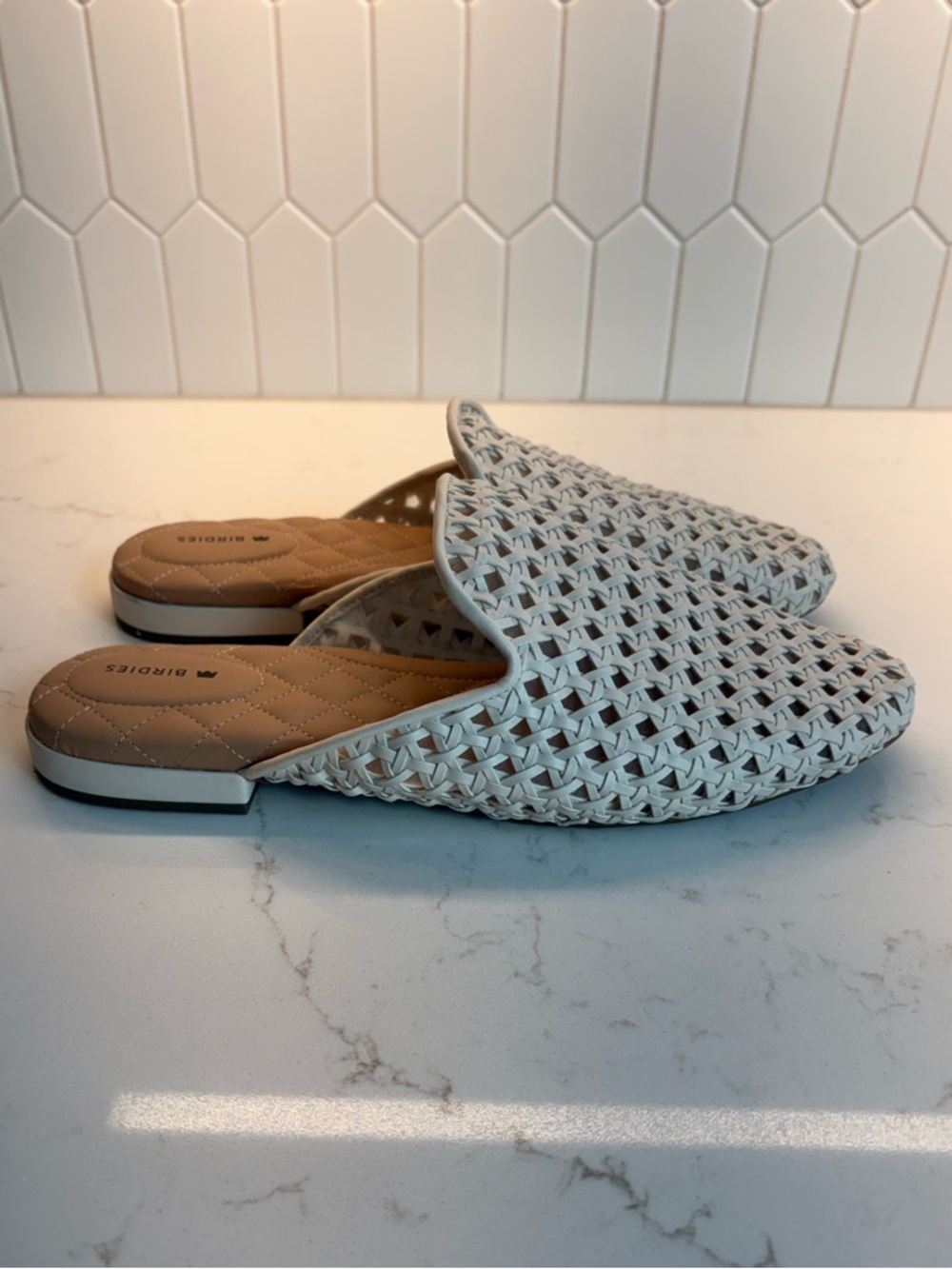 EUC Birdies Phoebe Woven Mules. Ecru. Size 10.5. Retail price $145. - Picture 5 of 8